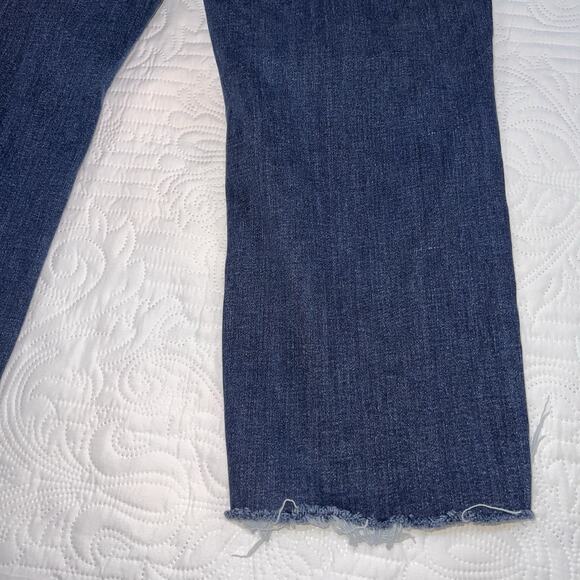 Judy Blue Jeans Size 13/31 Wide Leg Raw Hem Distressed Crop High Rise JB82593DK - Picture 15 of 15
